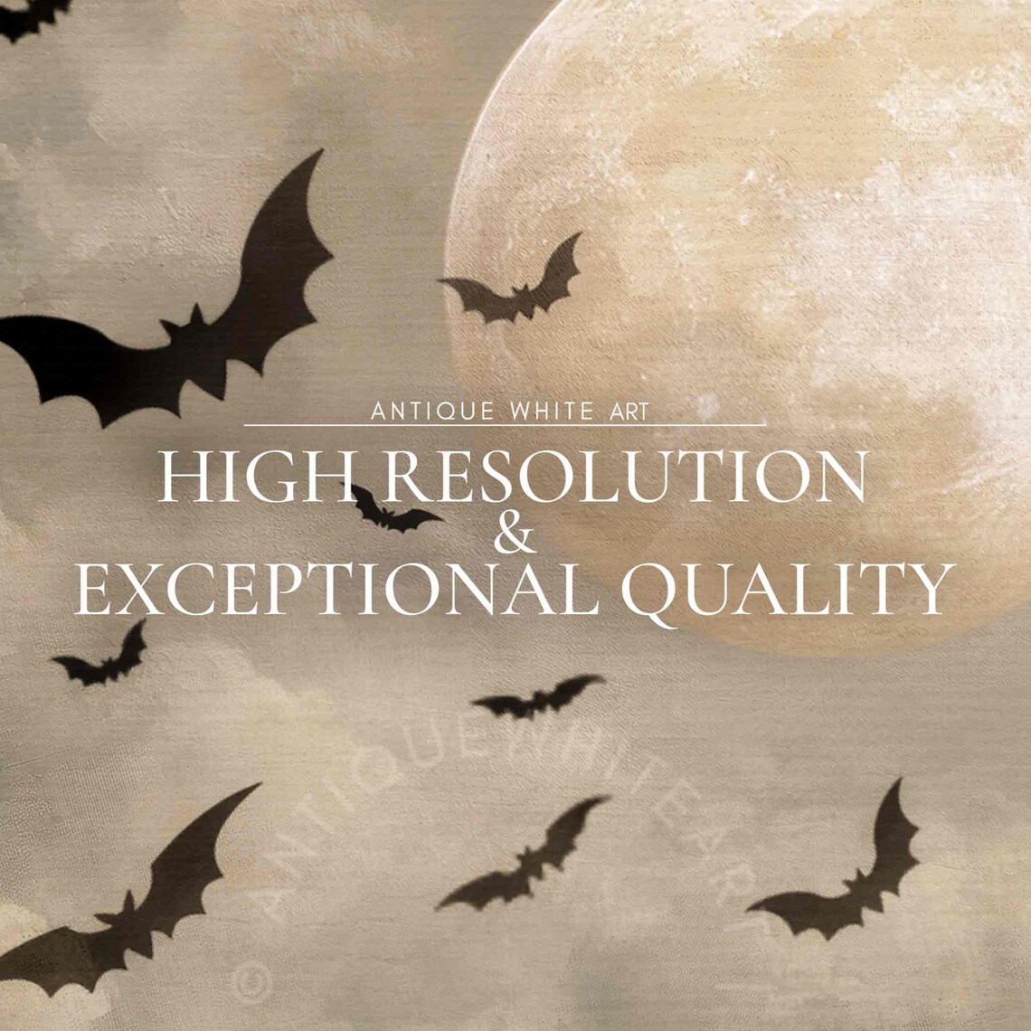 Halloween Full Moon Oil-Painting-Style Art Print - Image 3