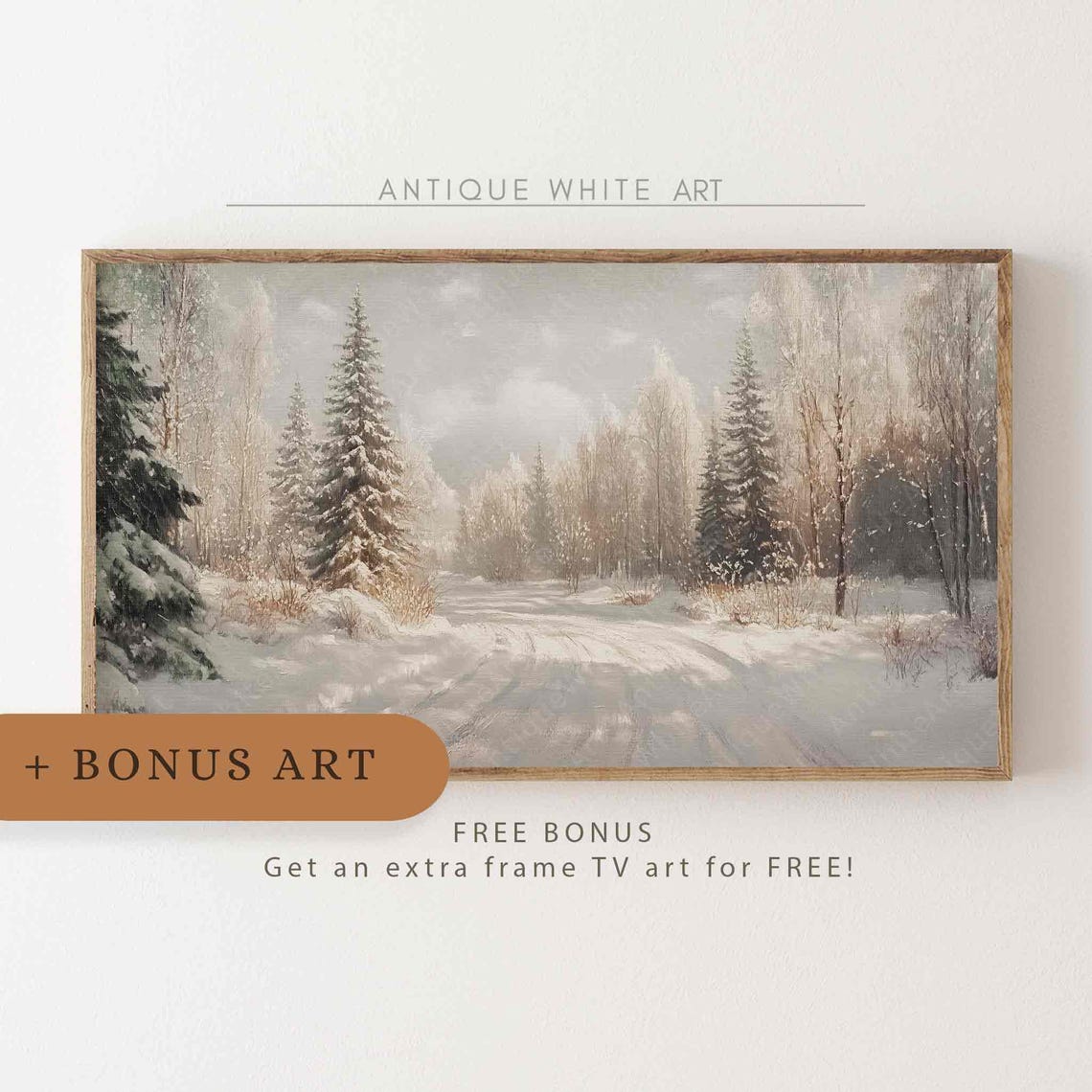 Vintage Evergreen Branch With Red Berries Botanical Wall Art - Image 2