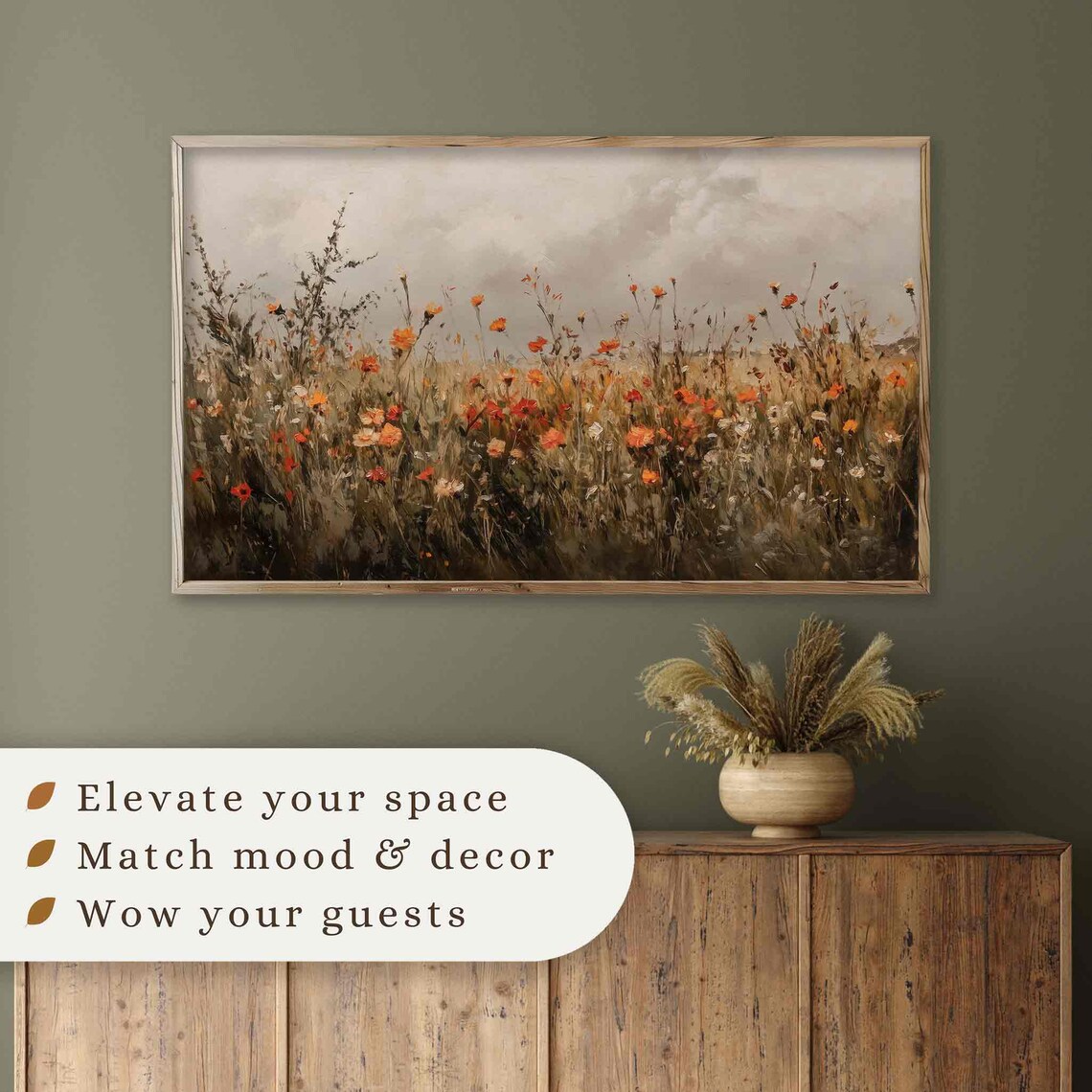 Fall Wildflowers Moody Art Print, Autumn Botanical - Image 3