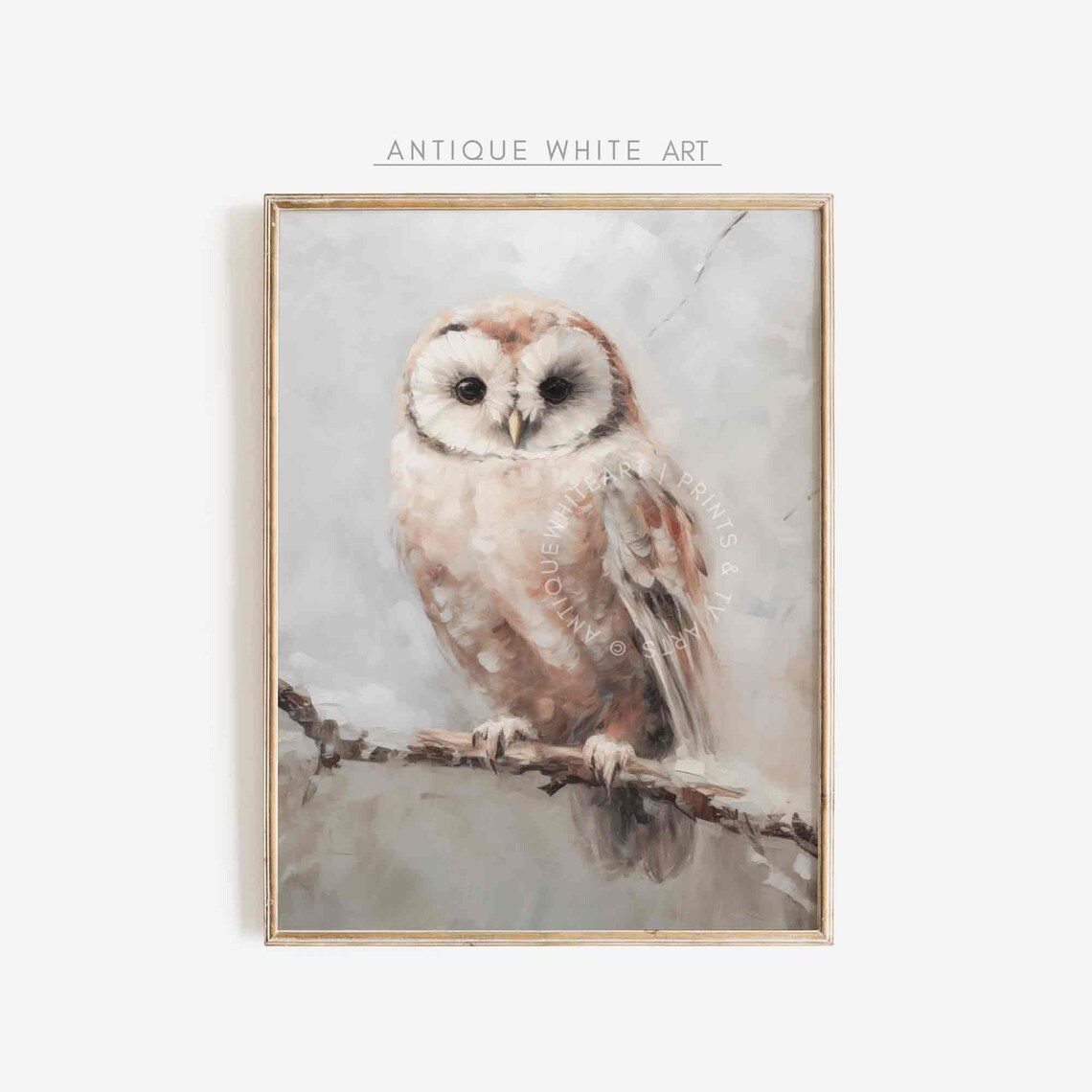 Vintage Farmhouse Owl In Winter Art Print
