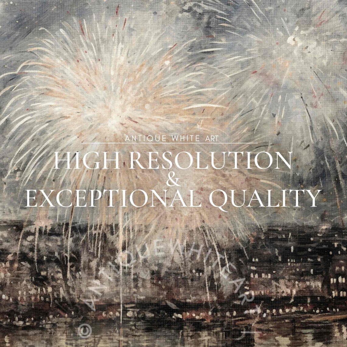 New Year Fireworks Farmhouse Art Print, Holiday Decor - Image 4