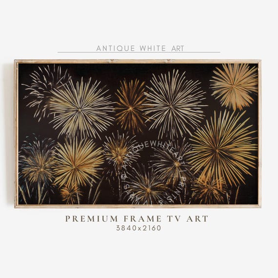 New Year Frame Tv Art Fireworks Art For Tv Year End Party Decor New Year Art Farmhouse Painting New Year Holiday Decor Wa102