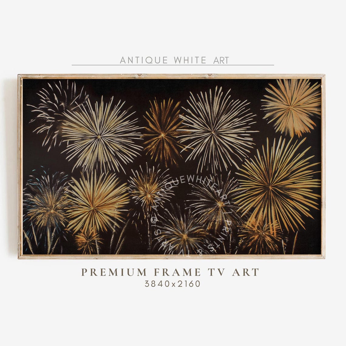 New Year Frame Tv Art Fireworks Art For Tv Year End Party Decor New Year Art Farmhouse Painting New Year Holiday Decor Wa102