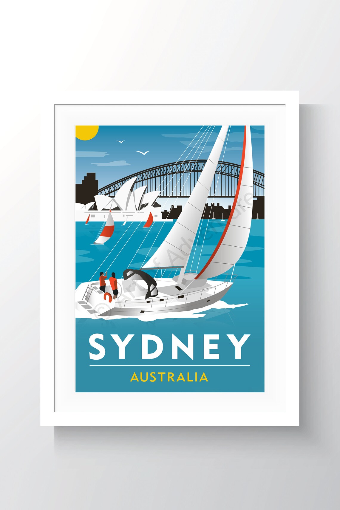 Sydney Sailing Australia Vintage Travel Poster - Image 2