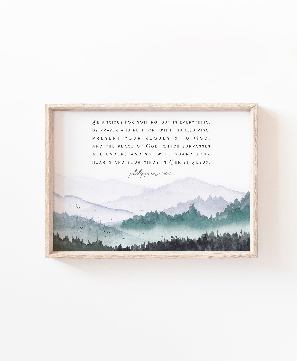 Philippians 4:6-7 Be Anxious for Nothing Art Print - Image 2
