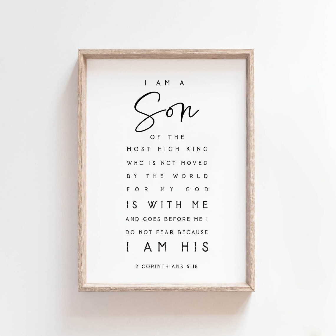 I Am The Son Of A King, Minimalist Scripture Art Print - Image 2