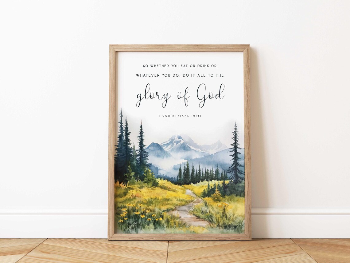 Do It All to the Glory of God 1 Corinthians 10:31 Meadow Poster - Image 2
