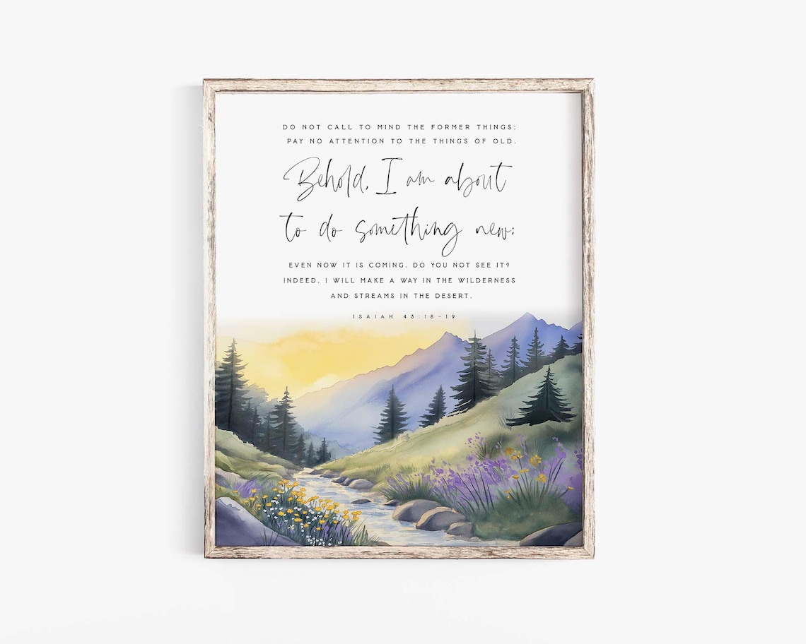 Isaiah 43:18-19 Bible Verse Art Print, Christian Scripture - Image 2
