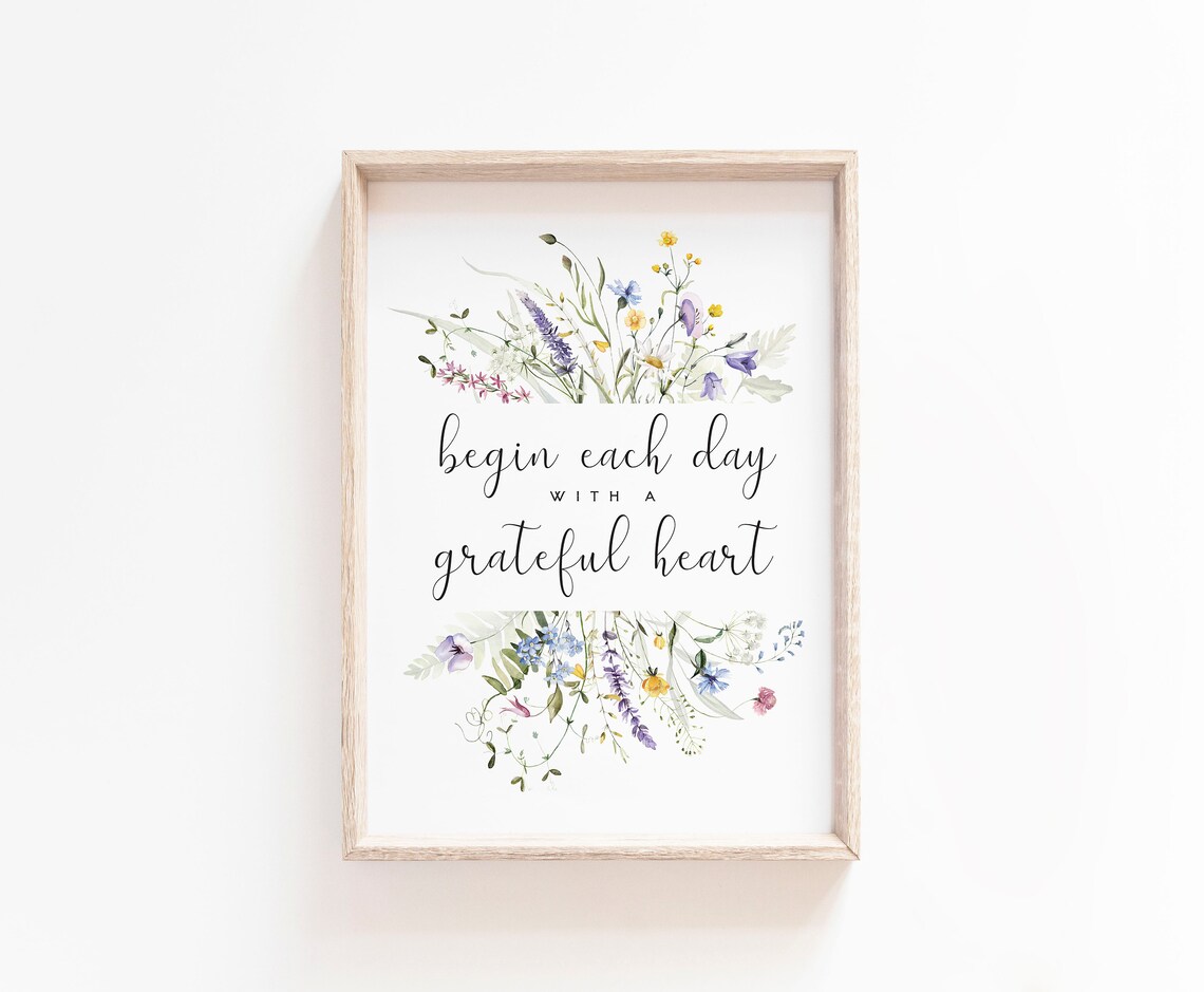 Begin Each Day With A Grateful Heart, Scripture Poster - Image 2