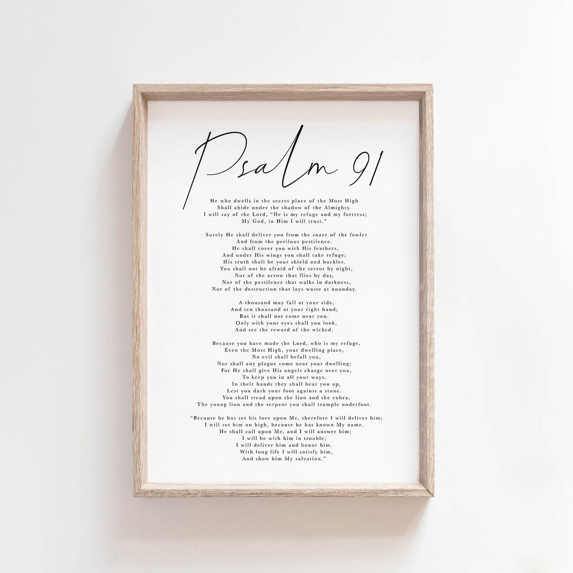 Psalm 91 Bible Verse Scripture Wall Art Print - Image 2