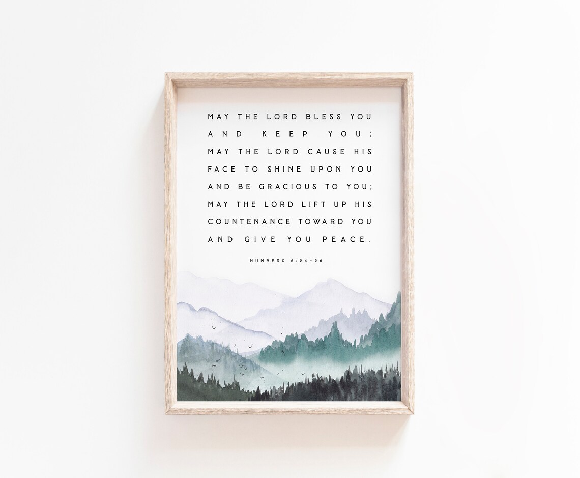 May the Lord Bless You and Keep You Numbers 6:24-26 Scripture Poster - Image 2