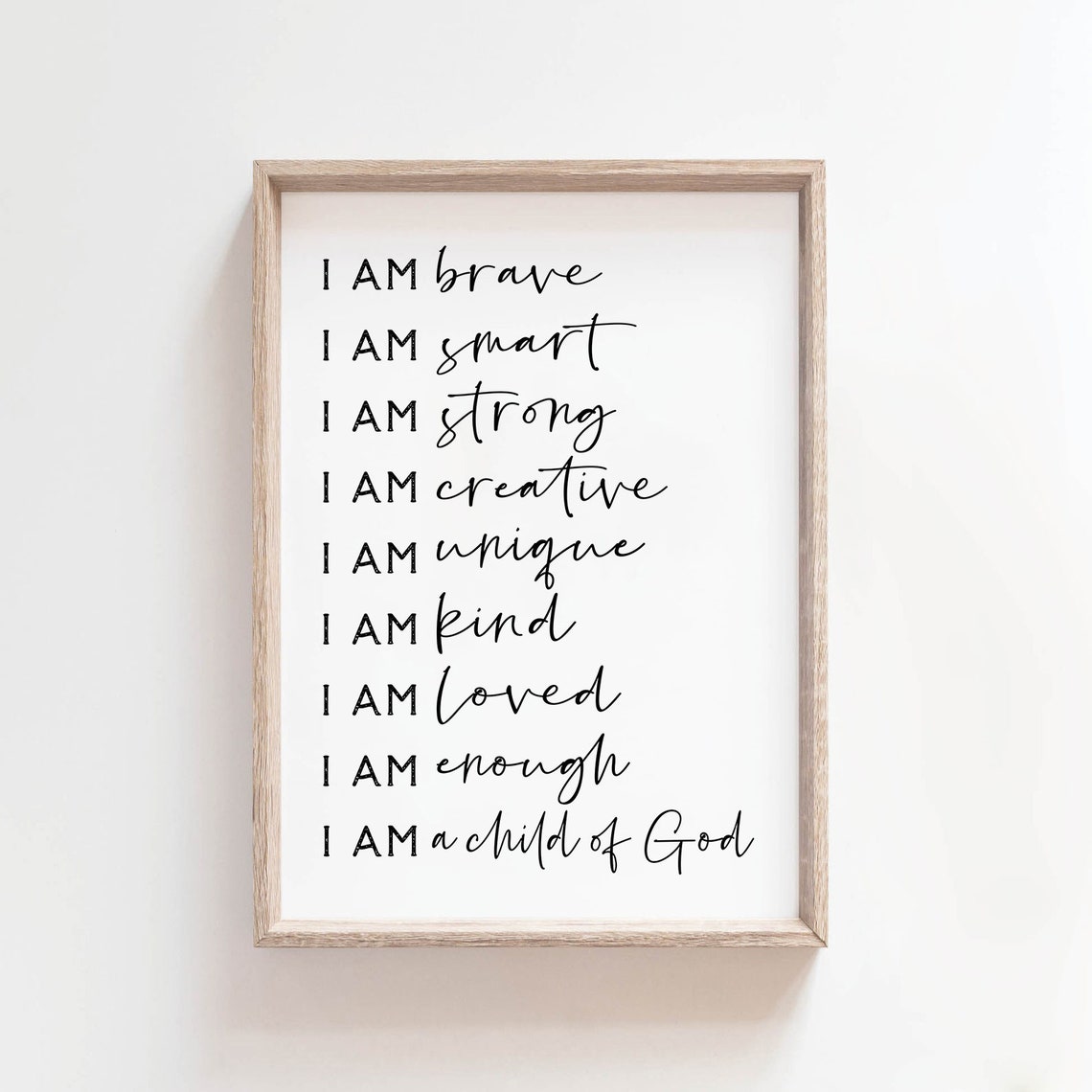 I Am Brave I Am A Child Of God, Bible Verse Art Print - Image 2