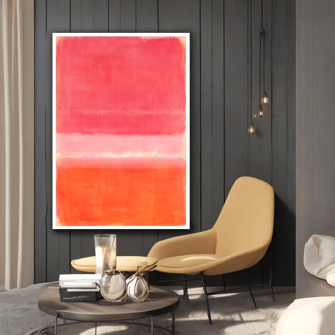 Mark Rothko Red Orange Colorful Mix Rothko Art Mark Rothko Wall Art With Different Frame Options For Your Home And Office - Image 2
