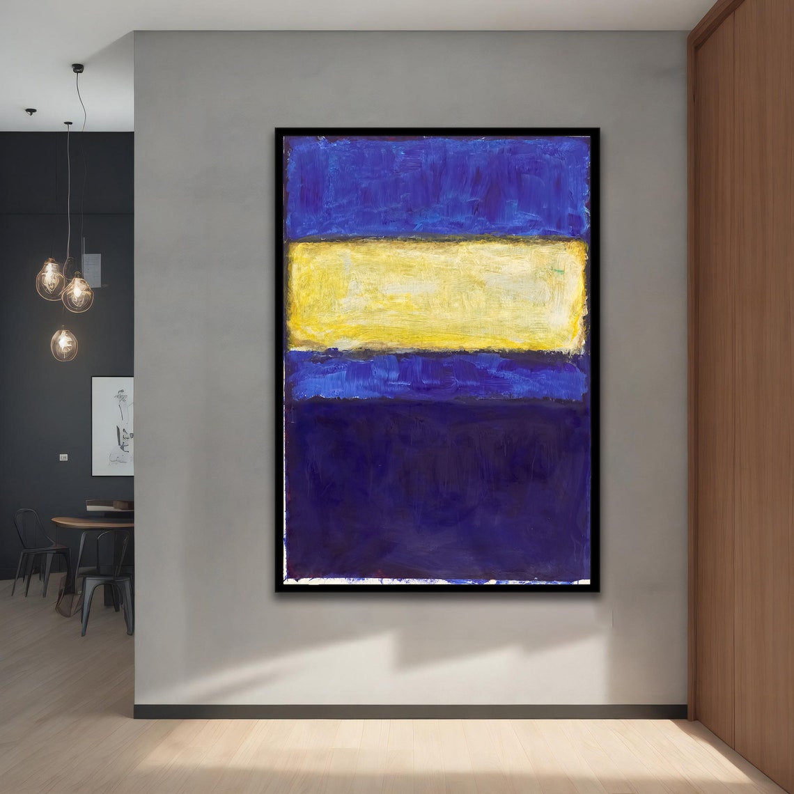Mark Rothko Style Blue Yellow Indigo Color Field Abstract Poster - Image 4