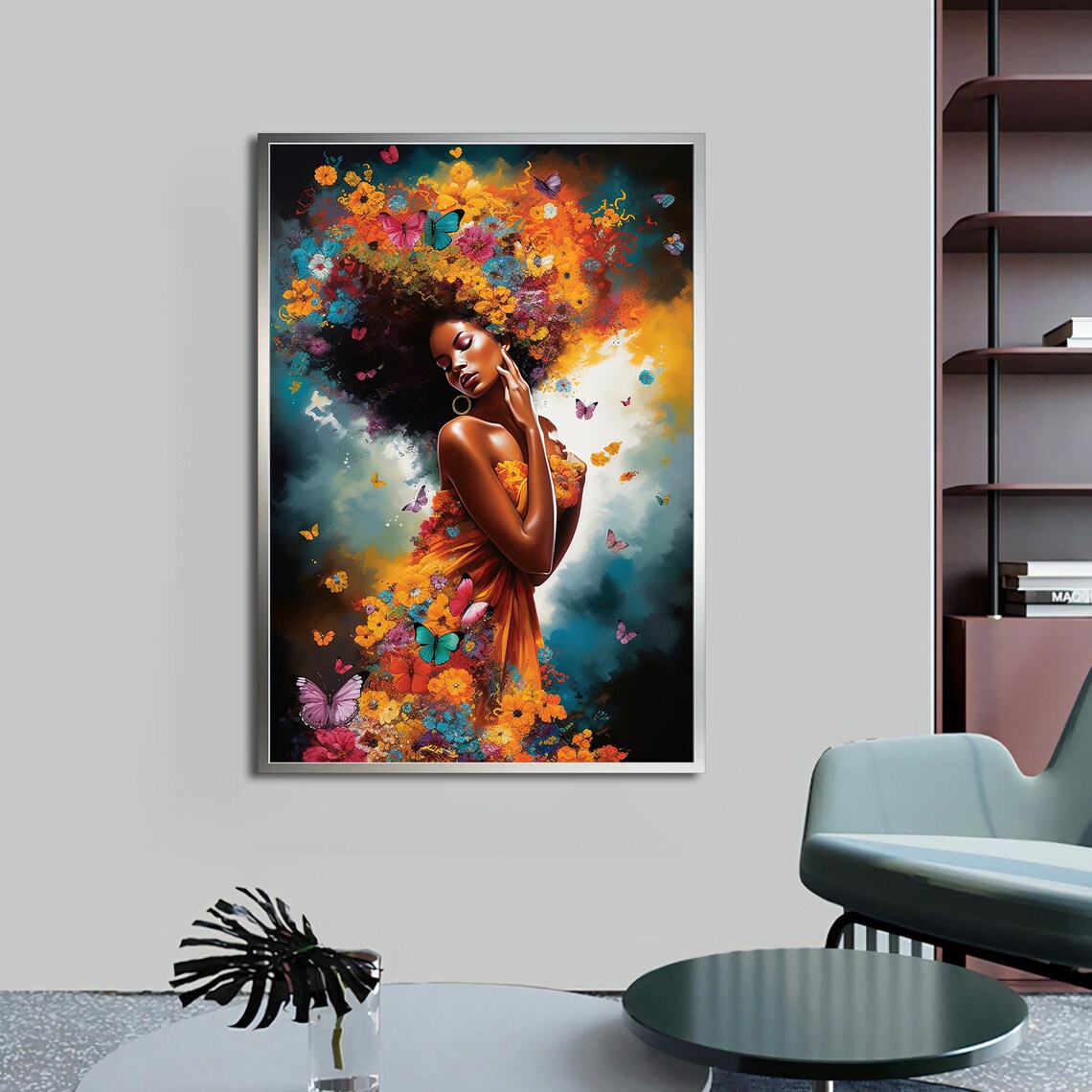 African Woman Modern Natural Wall Art Print - Image 4