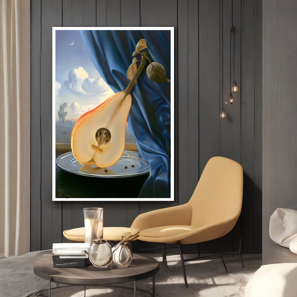 Vladimir Kush Pear Guitar Picture Print Vladimir Kush Poster Print Vladimir Kush Picture Art Surreal Print Vladimir Kush Mandolin - Image 2