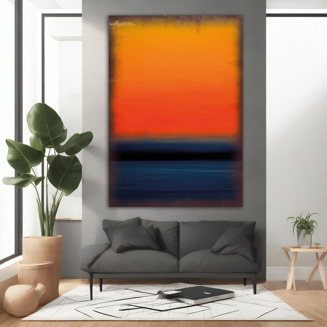 Mark Rothko Orange Blue Colorful Mix Rothko Art Mark Rothko Wall Art With Different Frame Options For Your Home And Office - Image 5