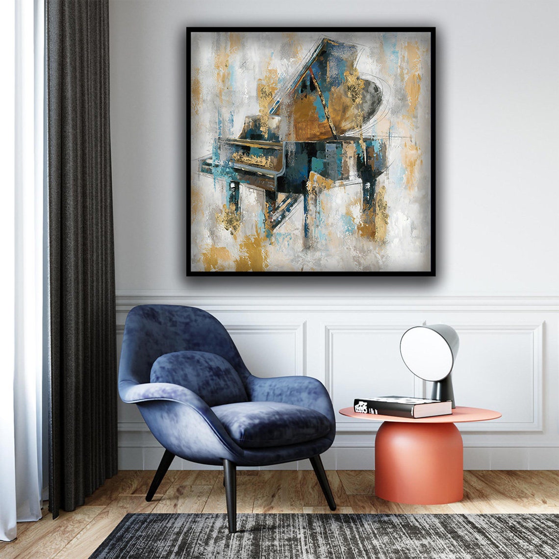 Piano Music Painting Piano Painting Print Wall Painting Wall Art Painting Design Ready To Hang Framed Painting - Image 3