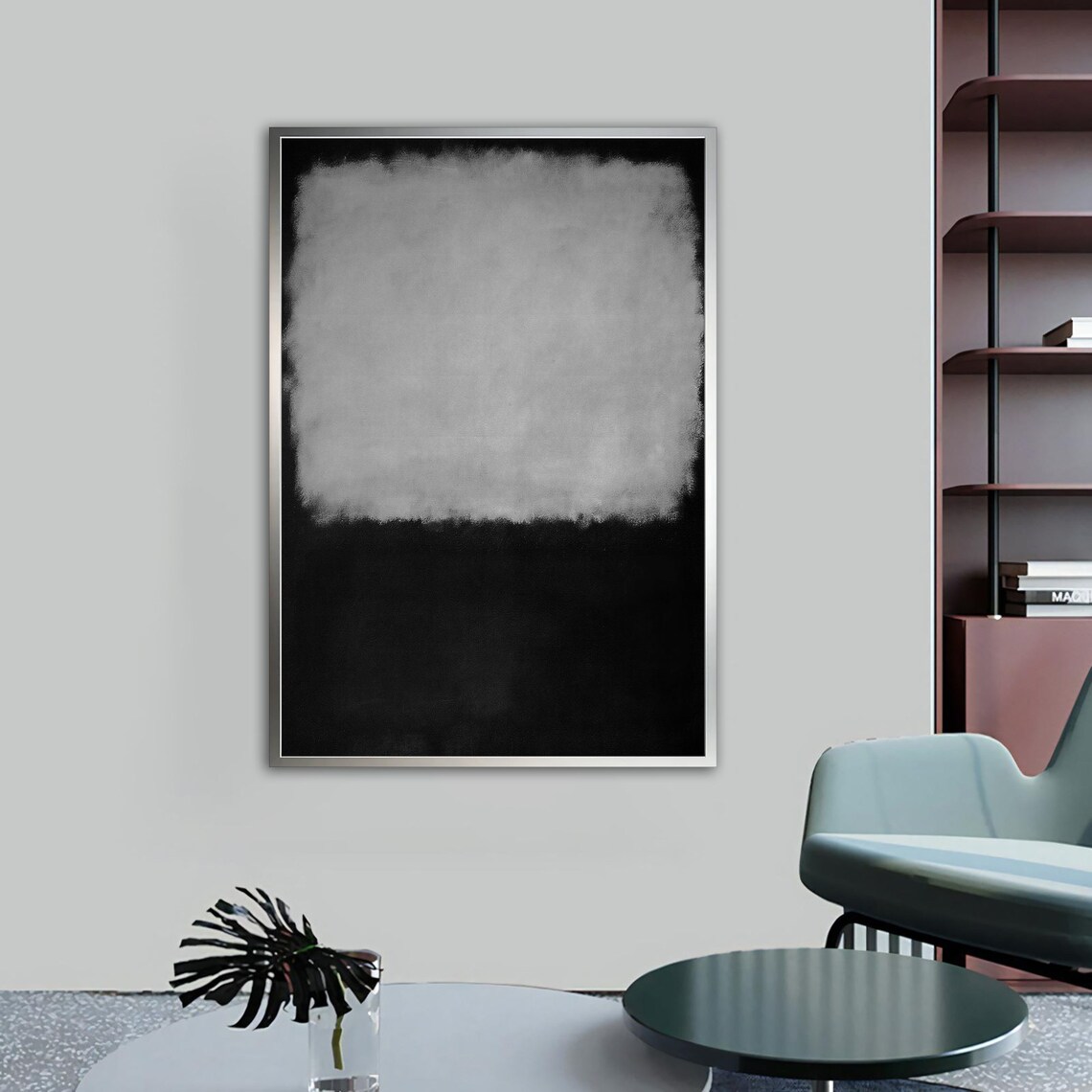 Mark Rothko-Inspired Gray Black Abstract Art Print - Image 4