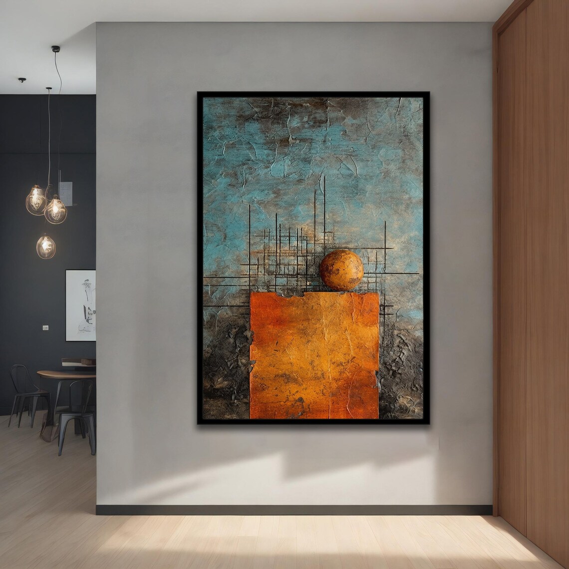 Orange Abstract Painting, Modern Wall Art Print - Image 5