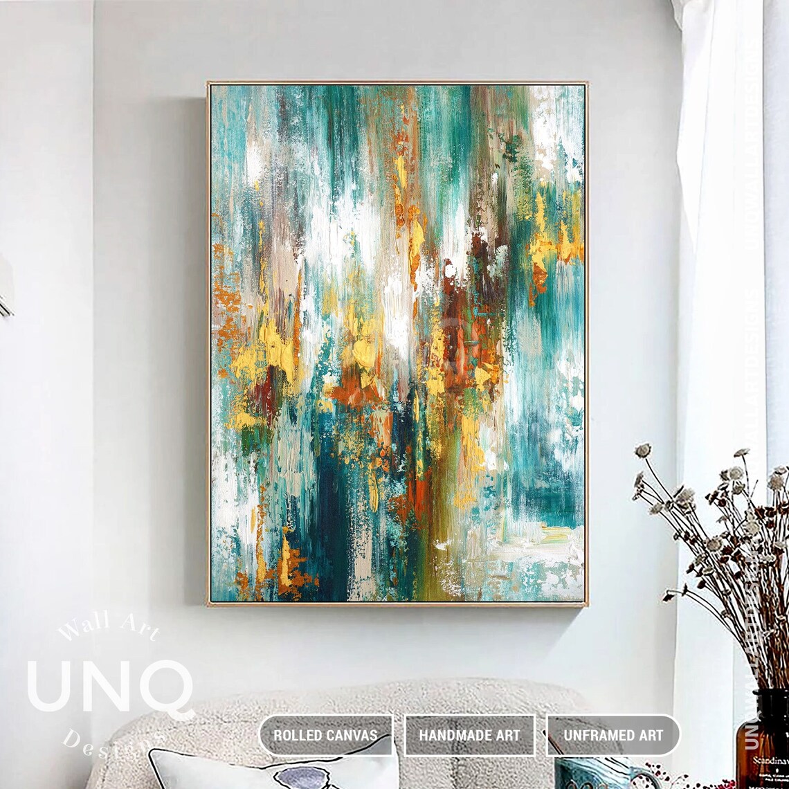 Abstract Minimalist Blue Texture, Oil Painting Art Print - Image 6