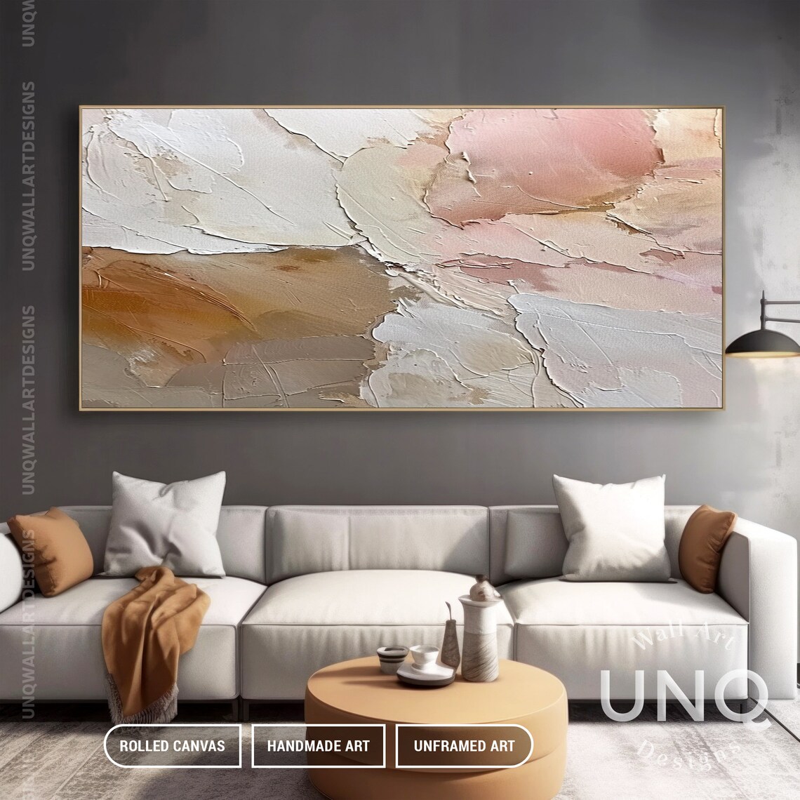 Neutral Beige Cream And Blush Wabi Sabi Textured Modern Art Poster - Image 4