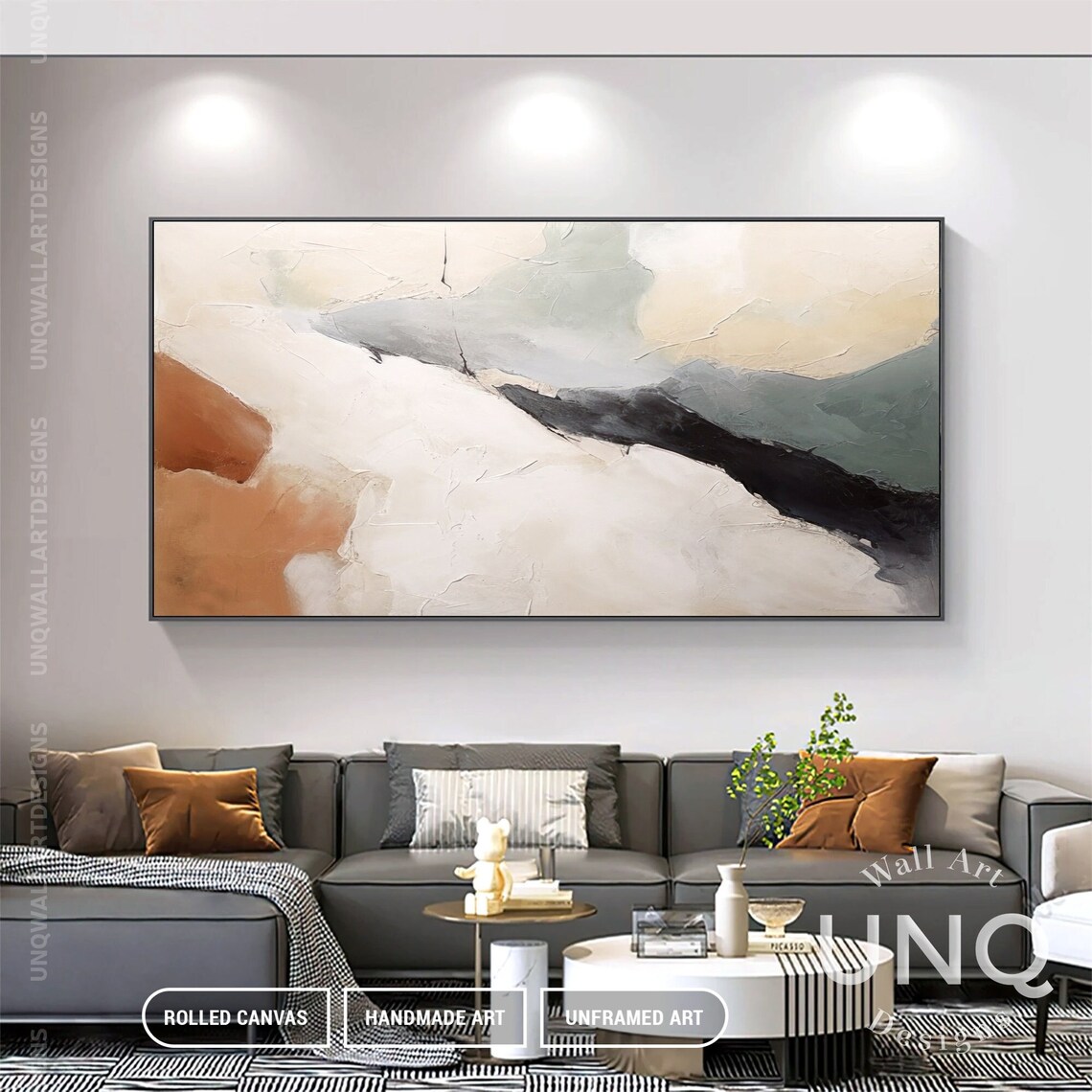 Minimalist Abstract Painting, Beige Brown Art Print - Image 6