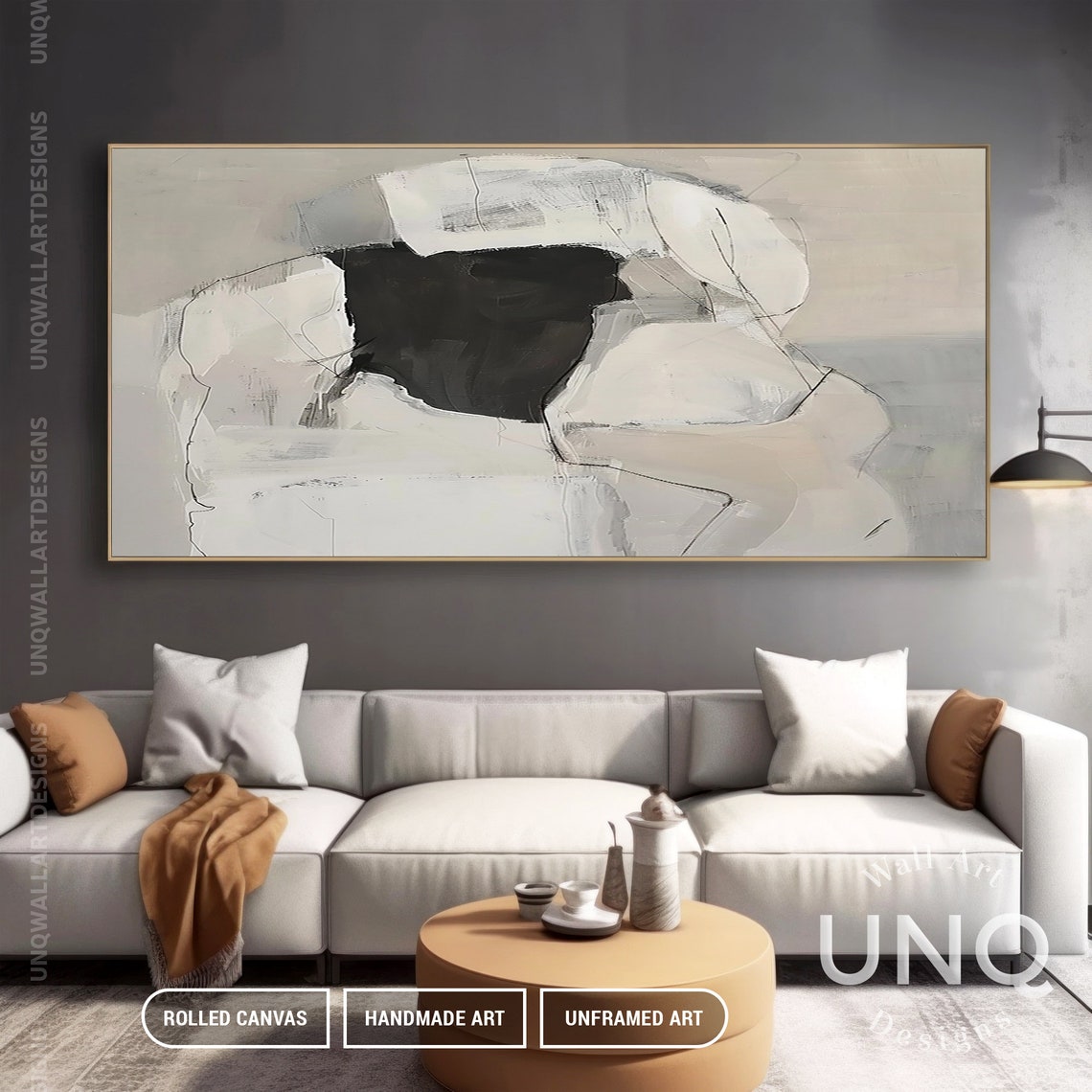 Black White And Grey Minimalist Modern Abstract Figure Art Poster - Image 4