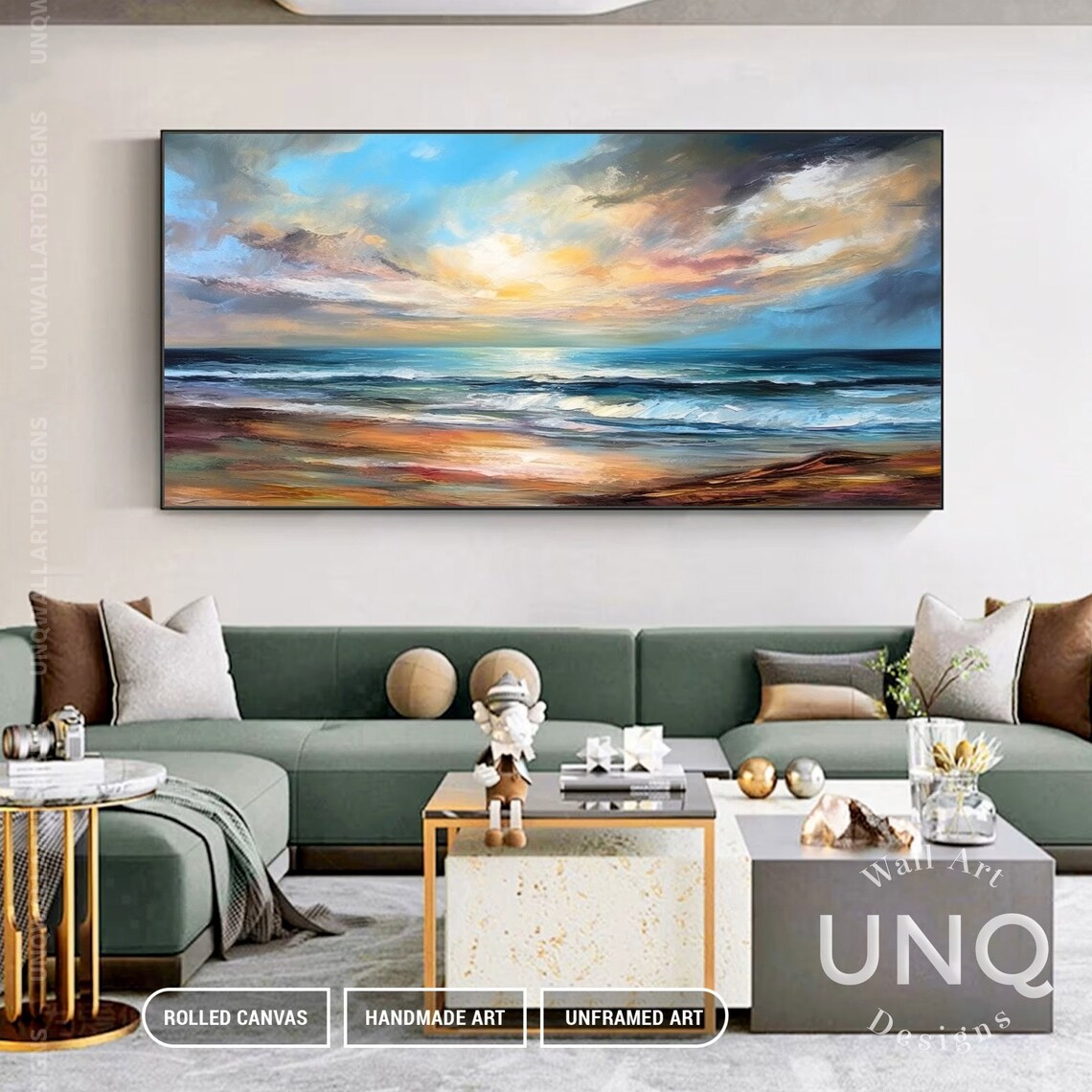 Seascape Impressionist Acrylic Painting Art Print - Image 6
