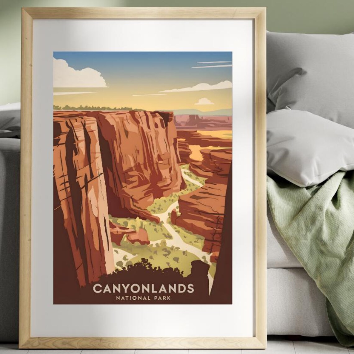 Canyonlands National Park Red Rock Cliffs Vintage Travel Poster