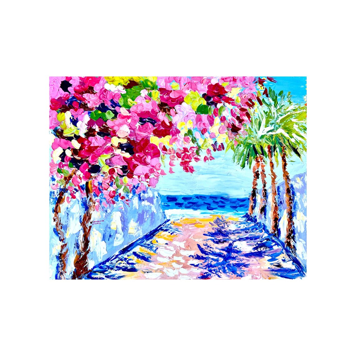 Bougainvillea Florida Coastal Floral Art Print, Naples