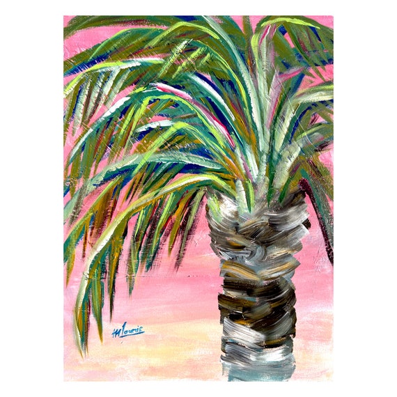 Palm Tree Sunrise, Florida Tropical Art Print