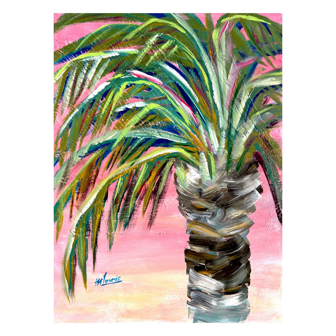 Palm Tree Sunrise, Florida Tropical Art Print