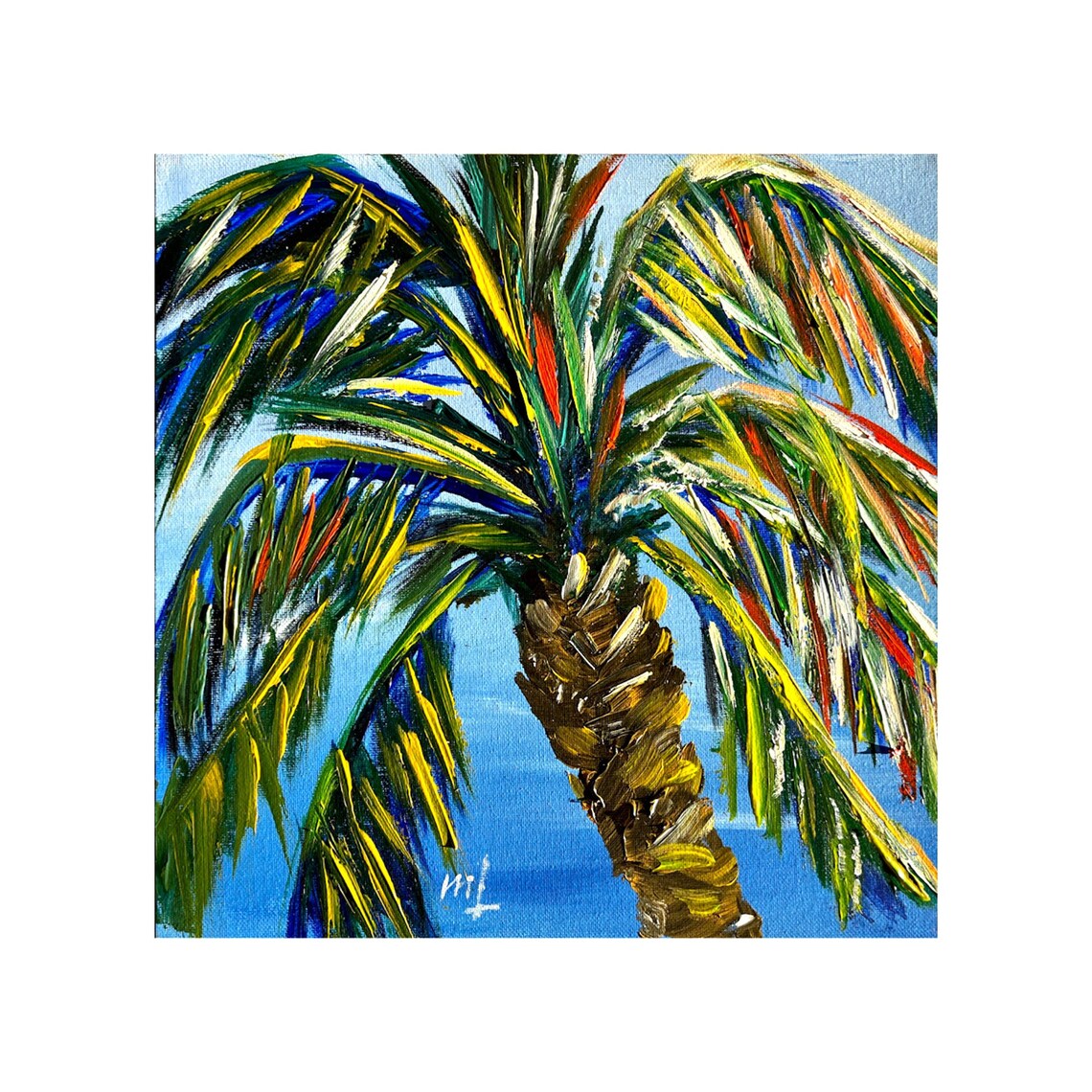 Palm Tree Florida Art Print, Colorful Abstract Tropical