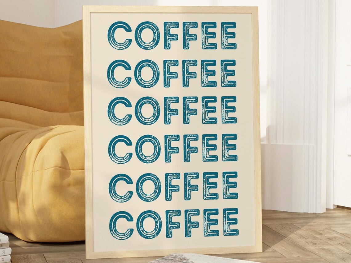 Retro Coffee Print Coffee Bar Wall Art Cute Brown Coffee Art Print Coffee Poster Coffee Print Coffee Art Print