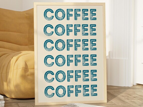 Retro Coffee Print Coffee Bar Wall Art Cute Brown Coffee Art Print Coffee Poster Coffee Print Coffee Art Print