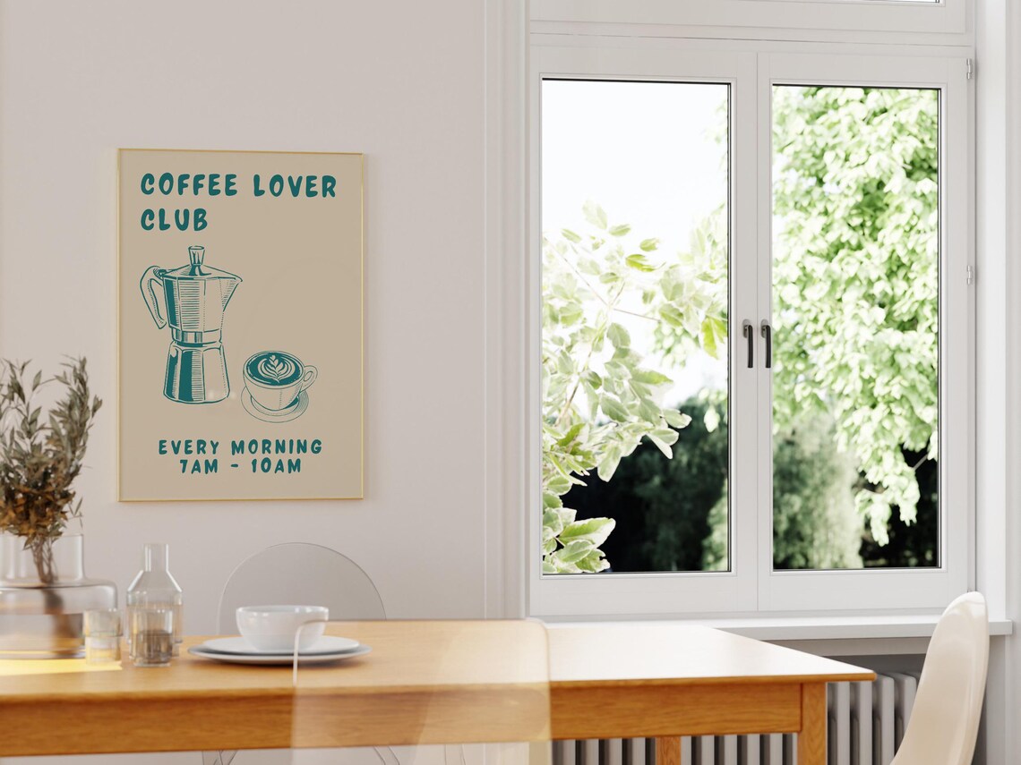 Coffee Club Kitchen Poster, Coffee Lover Gift - Image 3