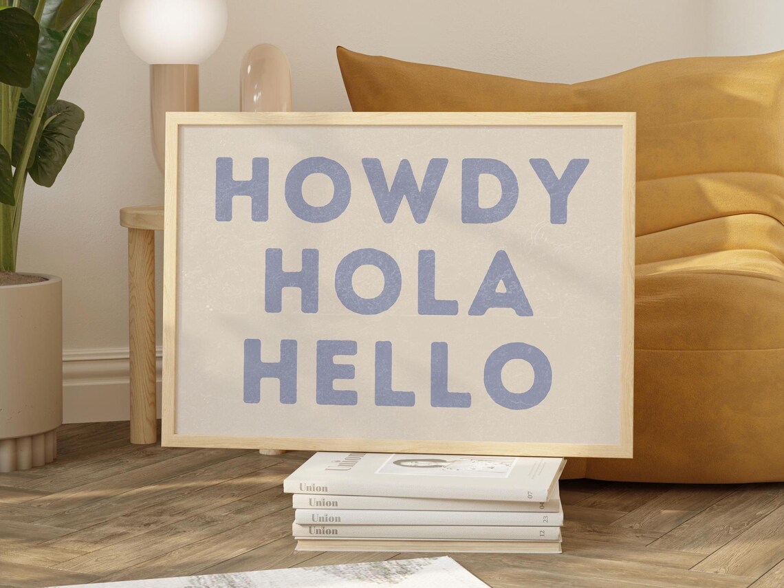 Howdy Typography Art, Southwestern Wall Decor