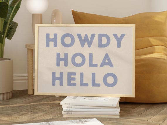 Howdy Typography Art, Southwestern Wall Decor