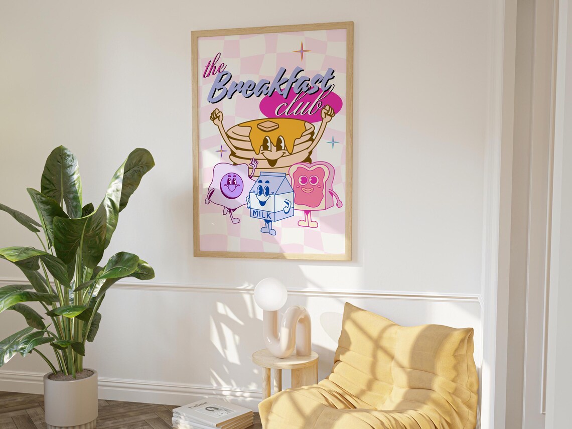 Breakfast Club Retro Kitchen Art, Mid Century Poster - Image 3