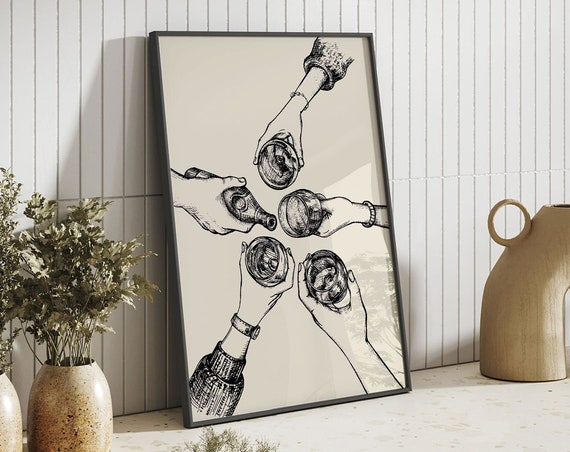 Cheers Sign Wall Print Kitchen Wall Poster Bar Decor Wall Art Instant Poster