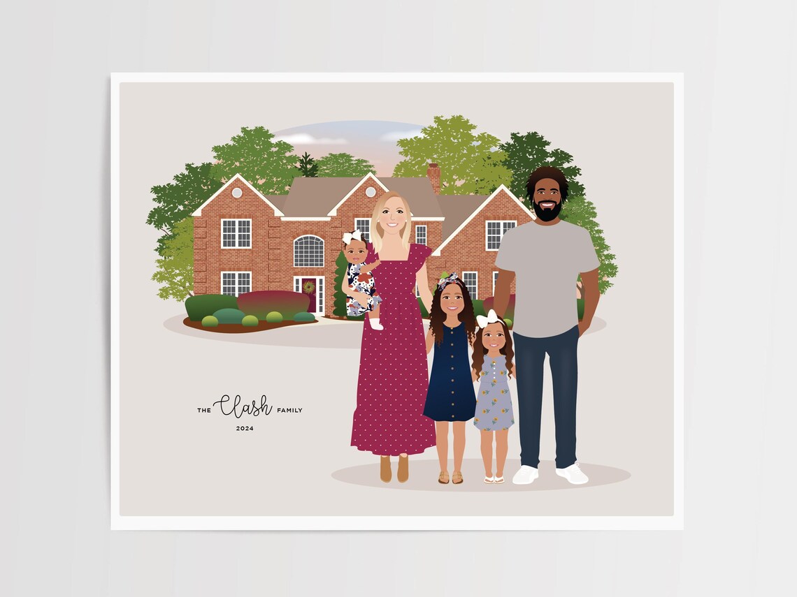 Custom Family And Home Portrait Wall Art Print - Image 3