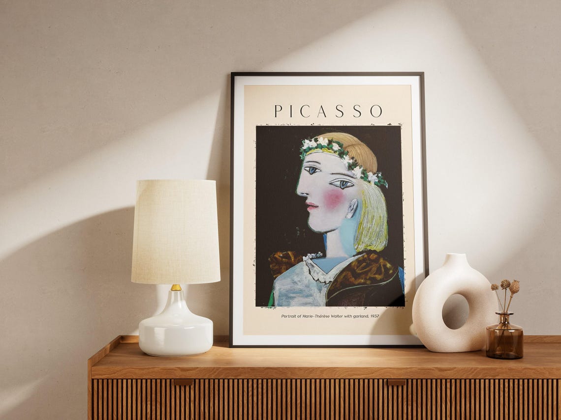 Picasso Marie Therese Walter Garland Portrait 1937 Wall Poster - Image 3
