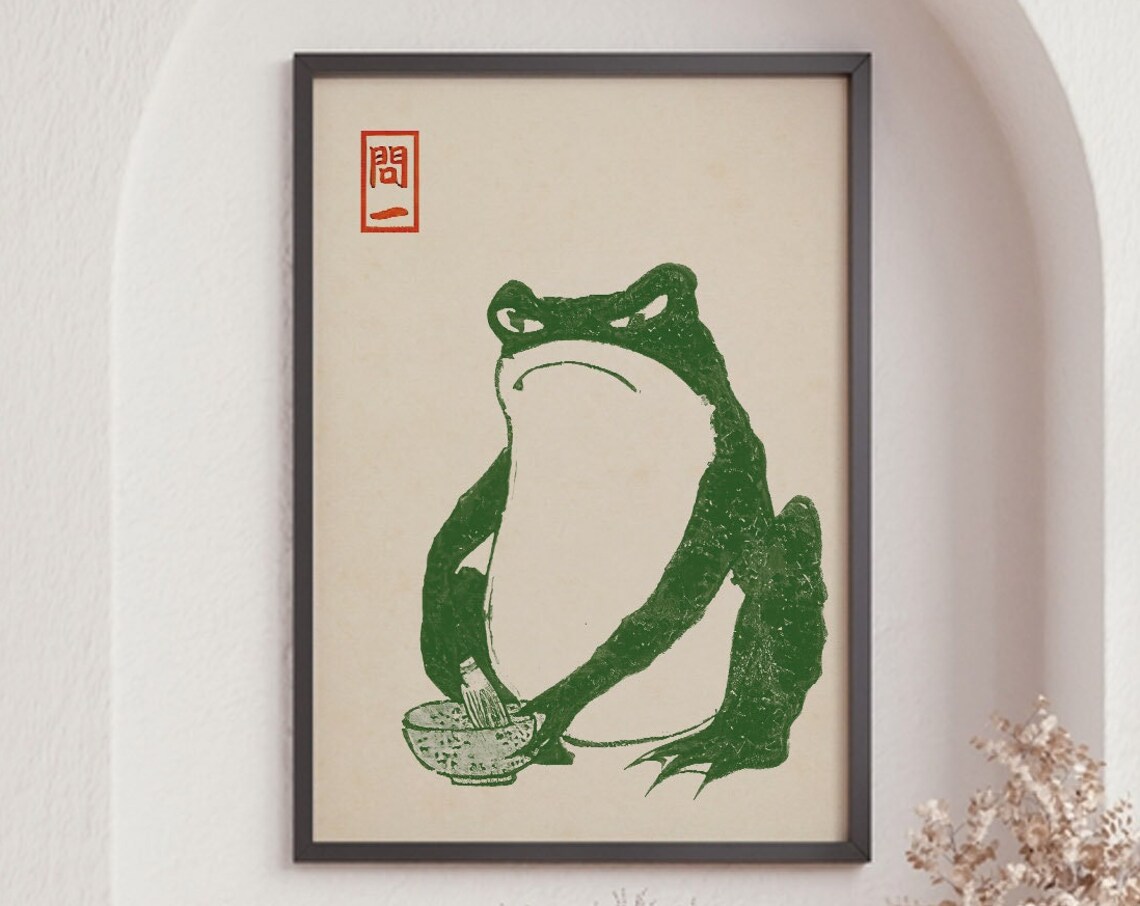 Matsumoto Hoji Green Frog Japanese Art Print