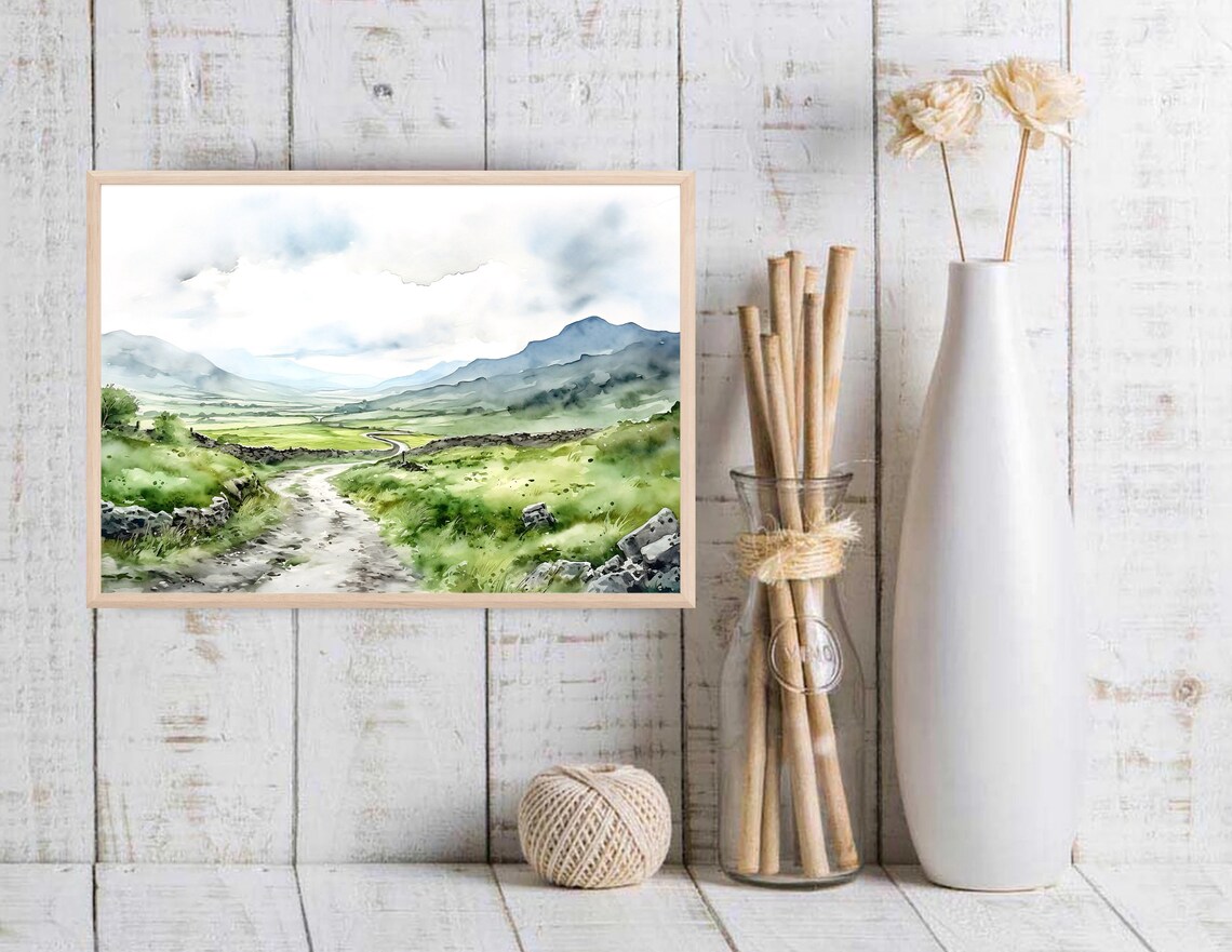 Ring Of Kerry Watercolor Ireland Landscape Art Print - Image 2