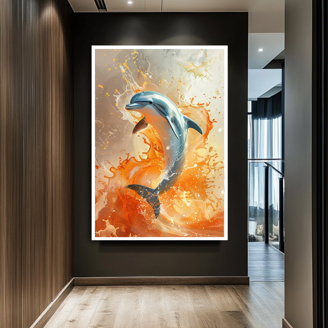 Elegant Dolphin Ocean Inspired Art Print - Image 2