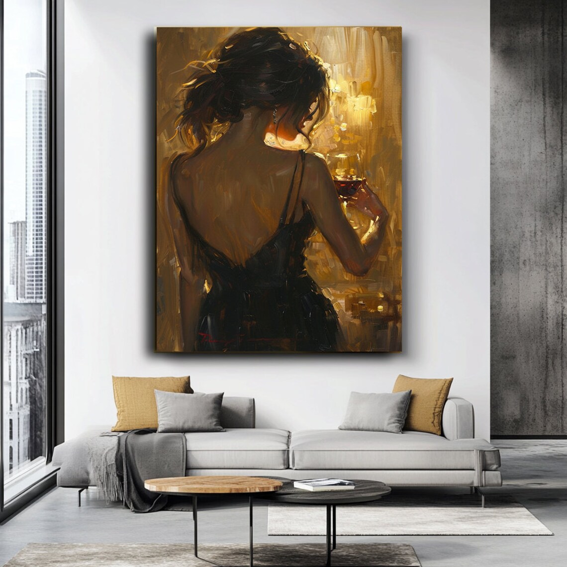 Woman Holding Glass, Modern Glamour Wall Art Print - Image 3