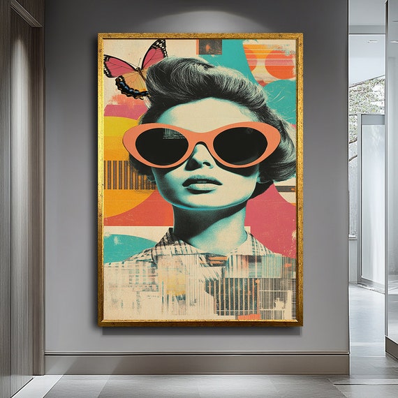 Pop Art Woman With Glasses Print Bold And Colorful Wall Art For Living Room Bedroom Or Office Vibrant Modern Decor