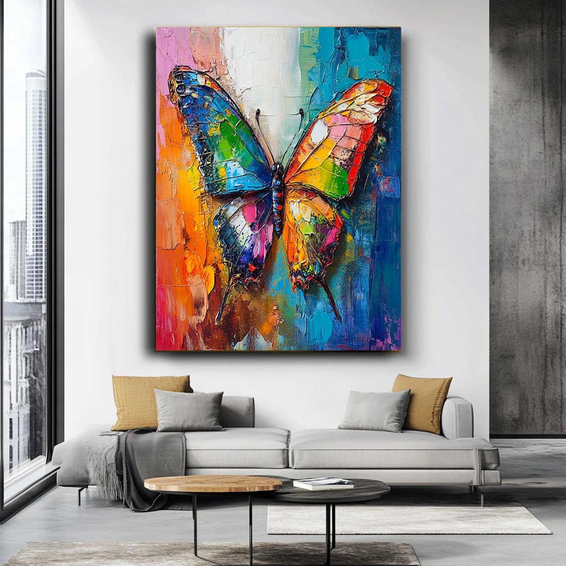 Colorful Abstract Butterfly Print Colorful Abstract Print Modern Wall Art Butterfly Artwork Wall Art - Image 3