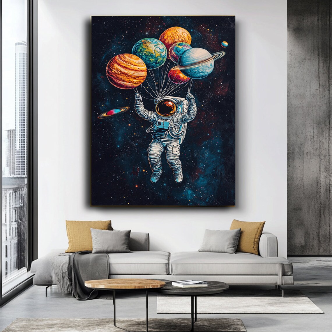 Astronaut Graffiti Art Print, Modern Space Decor - Image 3
